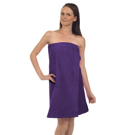 TOWELSOFT Women's Premium Terry Velour Spa Wrap-Purple, One Size Body Wrap-Terry-WV5005
